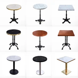 Modern  Restaurant Furniture marble Table Commercial Bar Chinese Luxury stainless steel table for hotel use