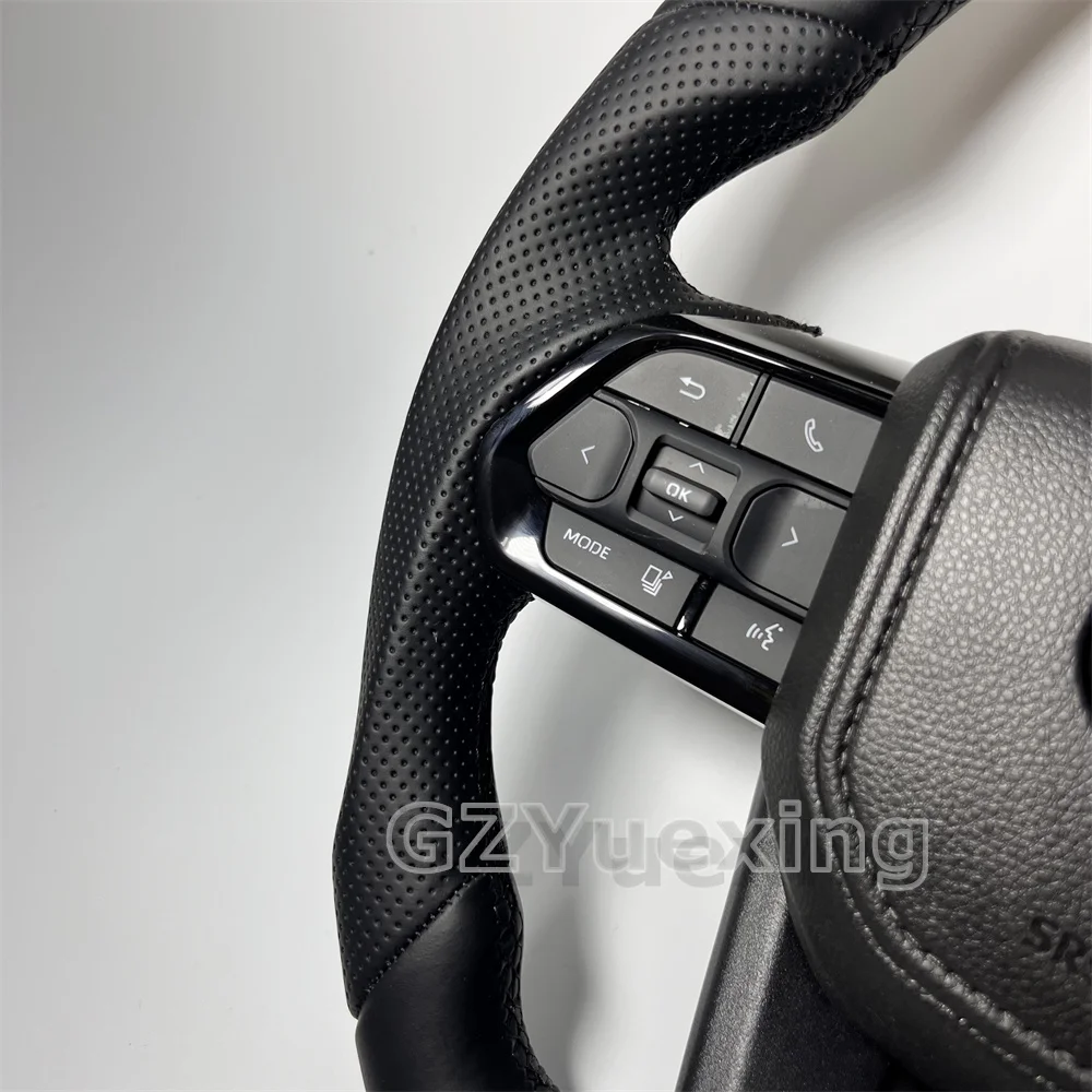 Black Button Steering Wheel For Toyota Land Cruiser LC79 LC76 LC70 LC300 2008-2021GR Style Full Leather Steering wheel