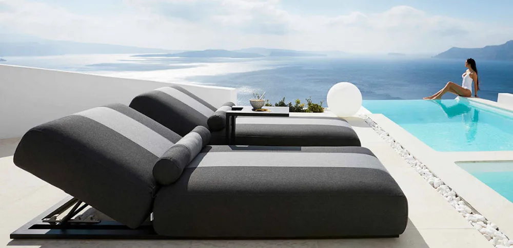 
Hot sale modern beach chaise lounger furniture outdoor garden aluminium leisure chair patio poolside sun lounger 