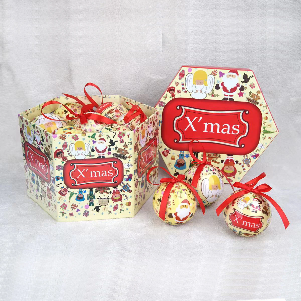 Full color print Foam Paper Ball Christmas Tree Ball