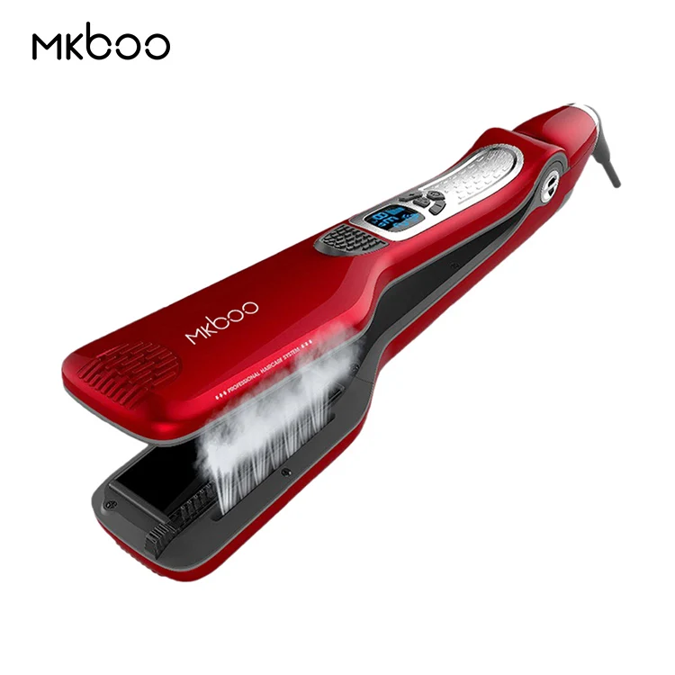 
Mkboo Customized 2021 Professional Ultrasonic Infrared Volumizing Portable Flat Ceramic Steam Titanium Mini Hair Iron 