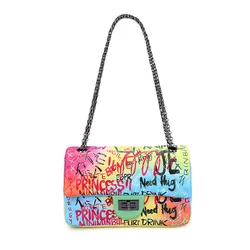 unique jelly purses candy chain bag women luxury handbags laser graffiti women bags handbag