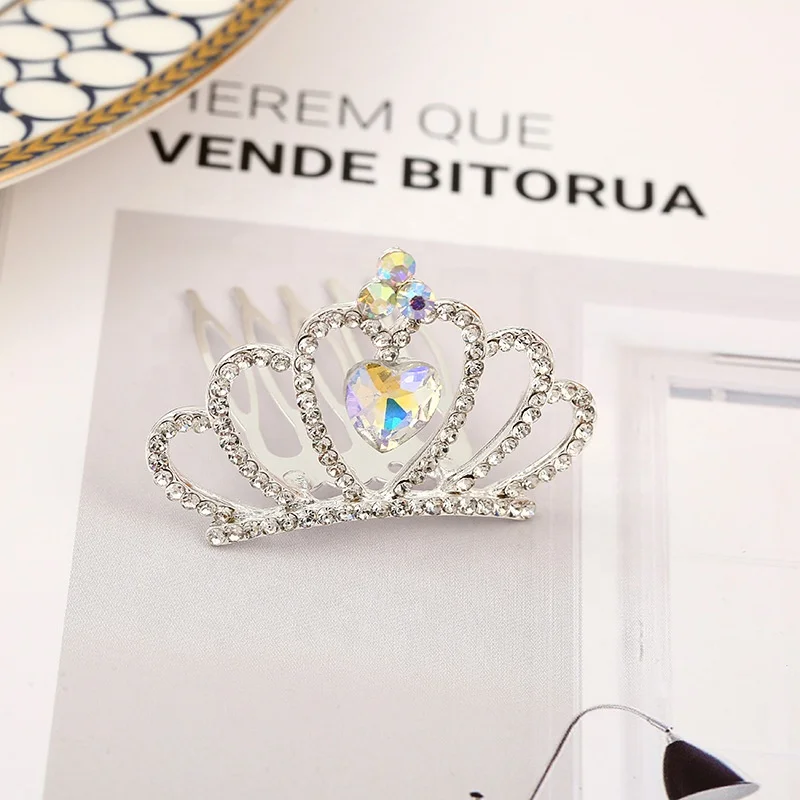 Newest Children Crystal Diamond Party Crowns Rhinestone Princess Crown For Girls Crown with Comb