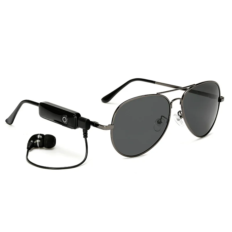 Pilot frame Photochromic sunglasses cheap UV400 polarized gunmetal Men sunglasses with bluetooth headphones