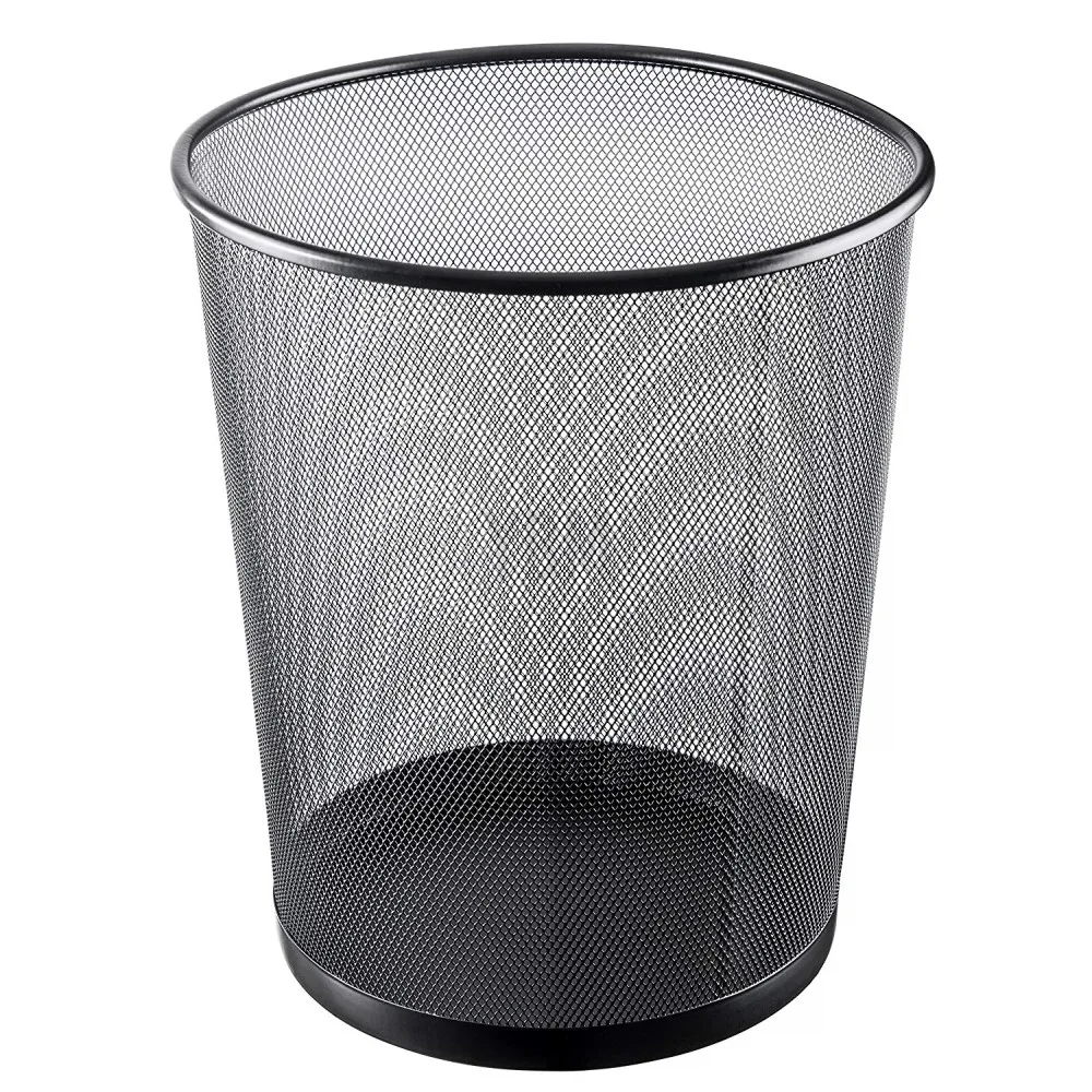 6 Gallon Metal Classics Cylinder Trash Can Mesh Round Bins Lightweight Wastebasket