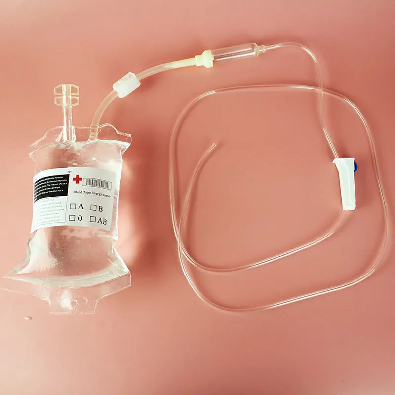 350ml Blood Bag Dual-Tube Beverage Pouch Energy Pack Vampire Diaries Halloween Decoration Blood Bag Universal Model