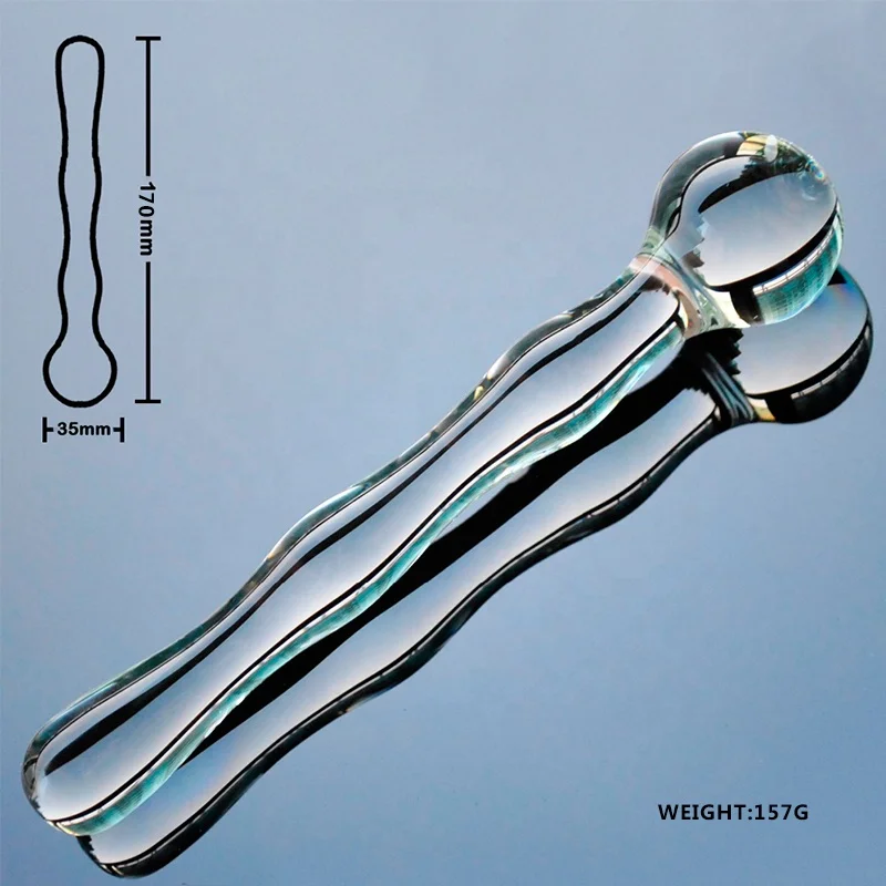 35mm glass dildo  penis anal beads ball butt plug crystal artificial  masturbation adult sex toy for women men