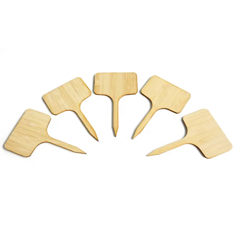 T-Shape Wood Sign Tags Tools Garden Supplies Bamboo Plant Labels For Nursery Pots Seeding Bonsai Potted Herbs Flowers