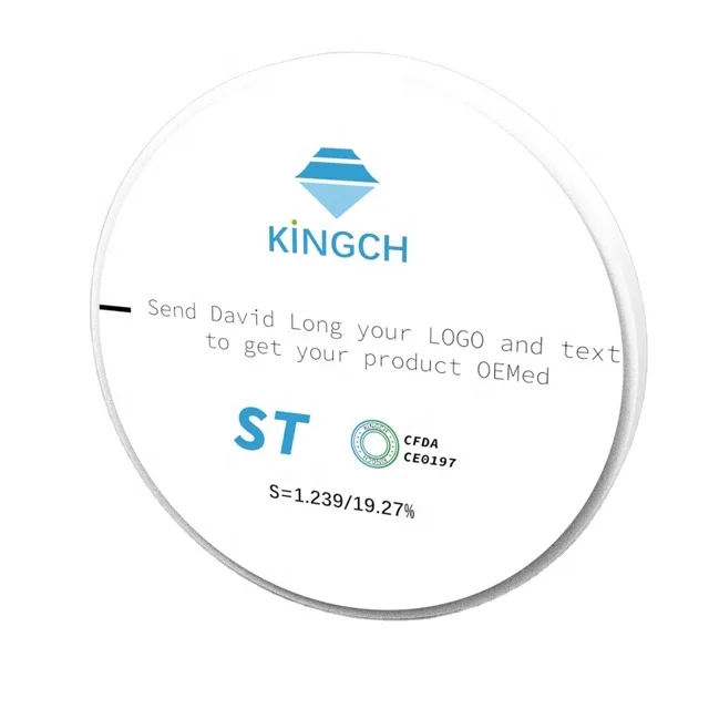 Kingch ST white CAD CAM open system Dental Zirconia Blocks for dental Lab