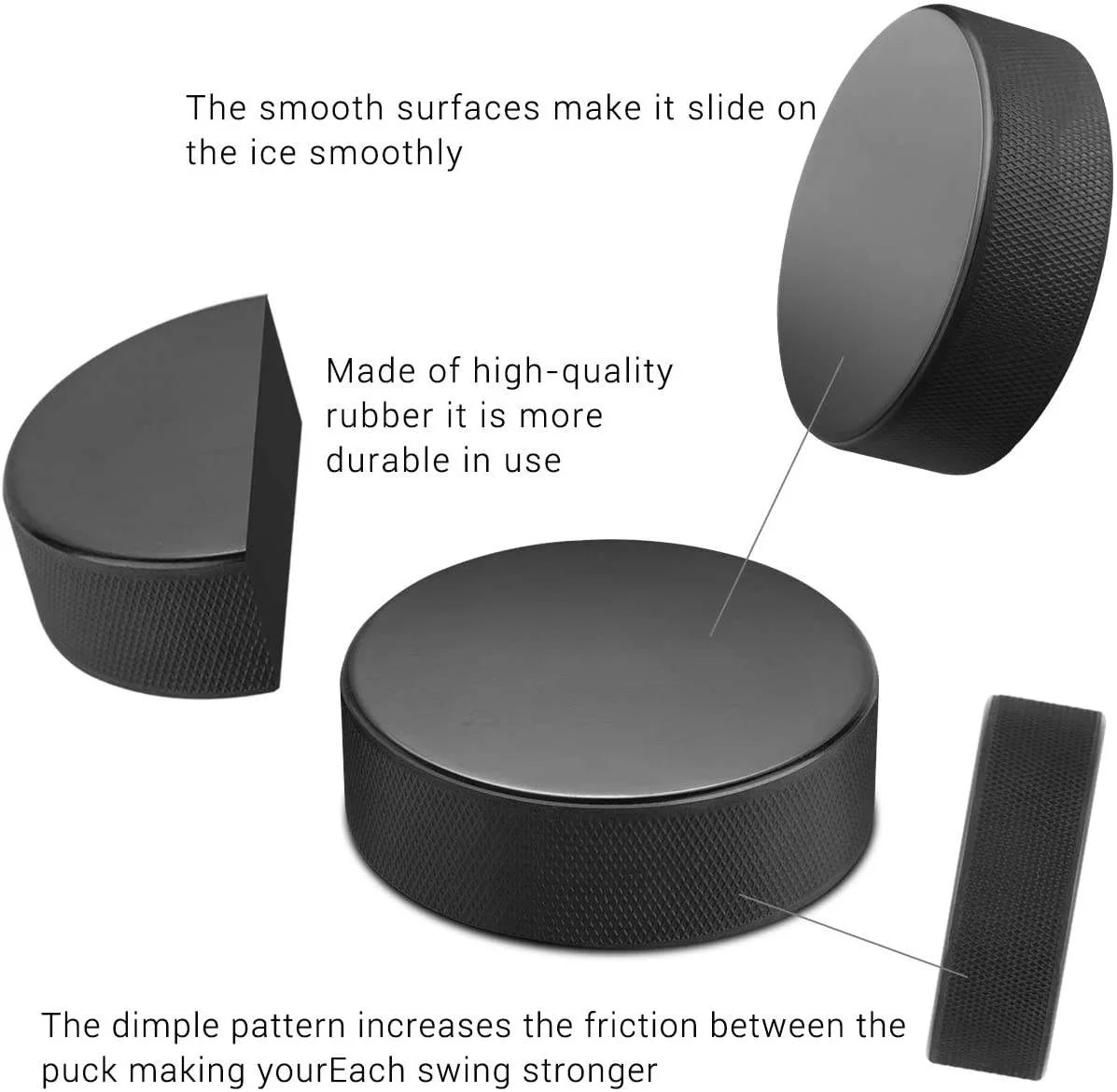 Factory Price Bulk Buy Hight Quality Wear Ice Hockey Pucks Custom Logo or Blank Training and Competition Rubber Ice Hockey Pucks