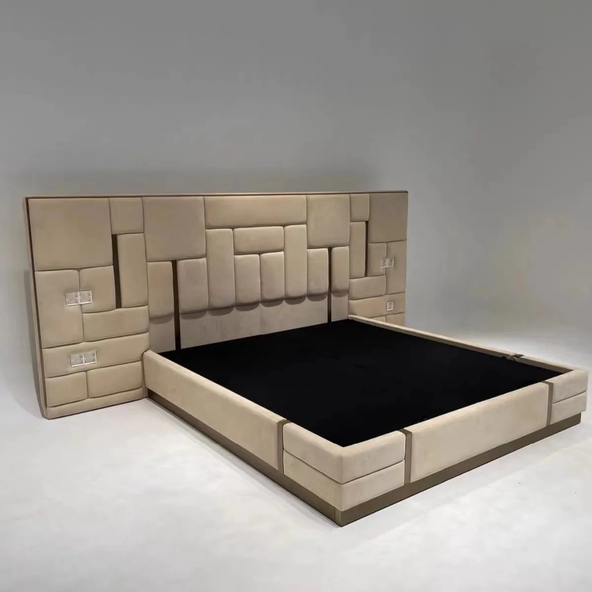 Luxury imported technology cloth bed modern simple Nordic Princess Wedding bed light luxury bed master bedroom furniture leather