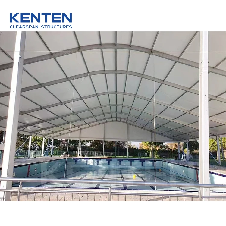 KENTEN high quality aluminum frame pvc swimming pool canopy hard cover enclosed cover outdoor sports tent for swimming pool