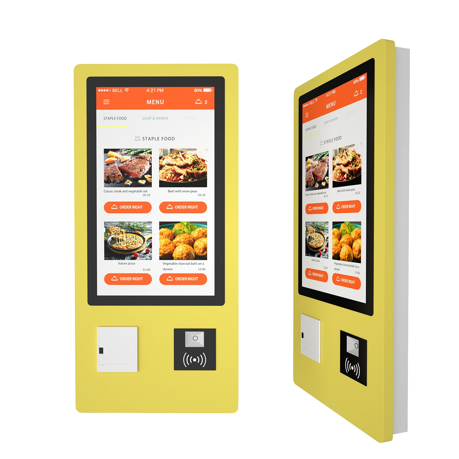 High Quality Wall Mounted Order Kiosk Weighing Self-Service Cashier Touchscreen Self Ordering Machine