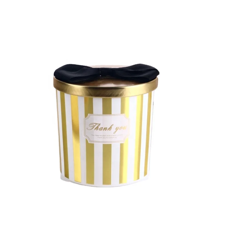Candle Jars Wholesale,14oz Glass Vessels For Candle Making with Round Wrap printing With Bowknot Lid