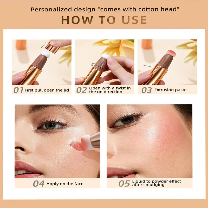 New Liquid Highlighter Stick, 6 Colors, Perfect for Multi-functional Makeup Highlighter Stick