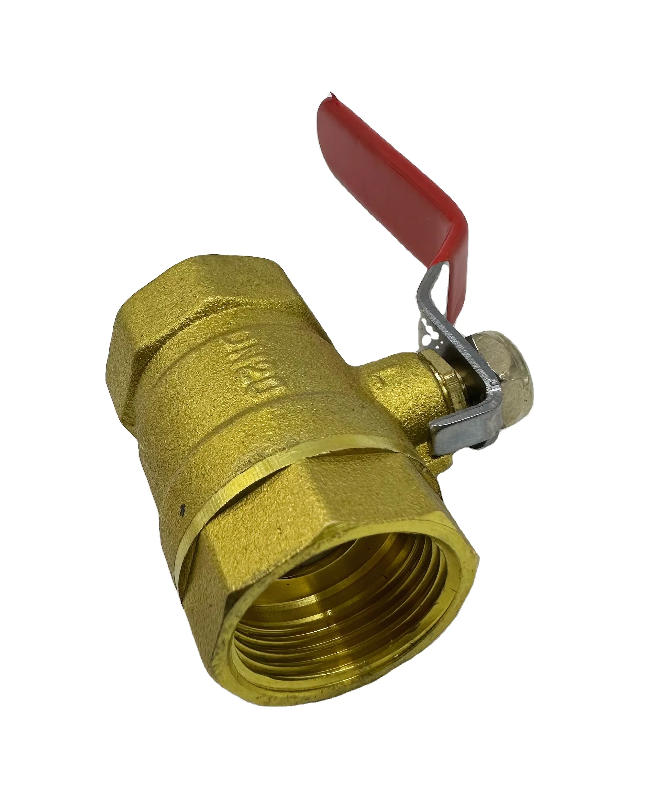 Brass Ball Valve DN15-DN50 Forged Brass Ball Valve Red Handle Bidirectional Full Port Manual Water Air Valve Hydraulic