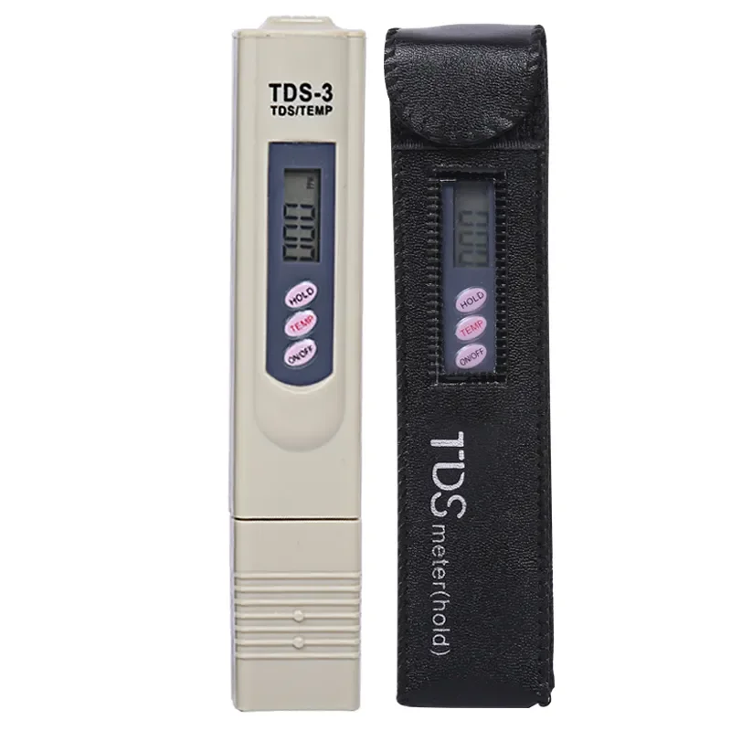 TDS3 TDS-3 Fine Leather Package TDS Meter Water Tester Pen LED Digital Temp PPM Meter