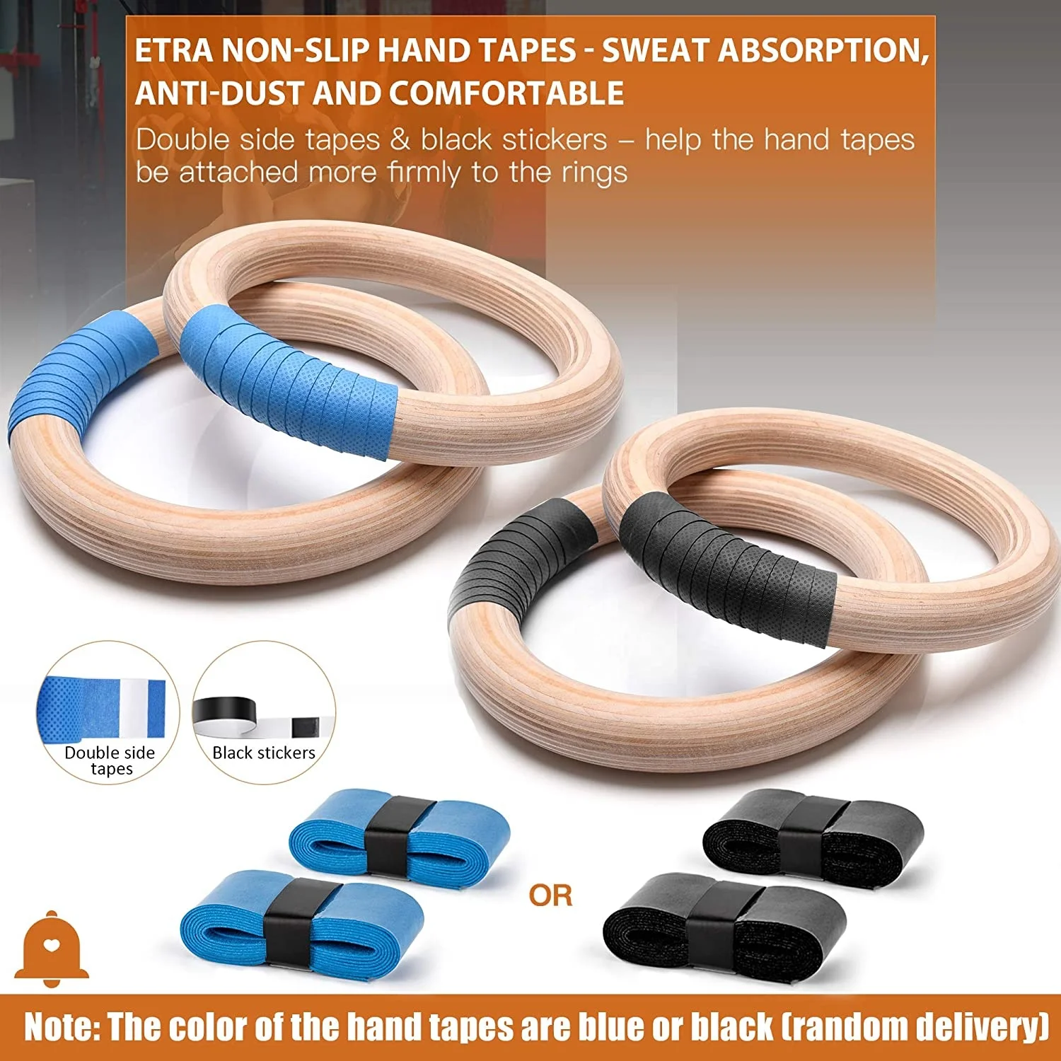 Olympic Rings  Wooden Gymnastic Ring  with Nylon straps For Home Gym Full Body Workout