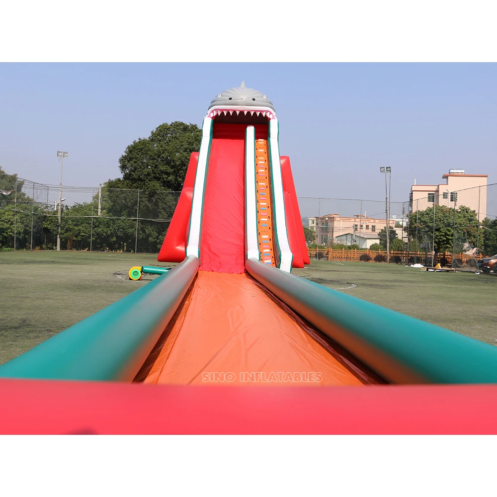 12m High Blow up Giant Shark Inflatable Water Slide with Pool Track for Adults Beach and Water Parks Entertainment