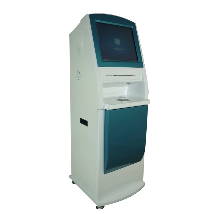 Intelligent Passport scanner kiosk self printing bank card and ID card reader self service cashless payment machine for Airport