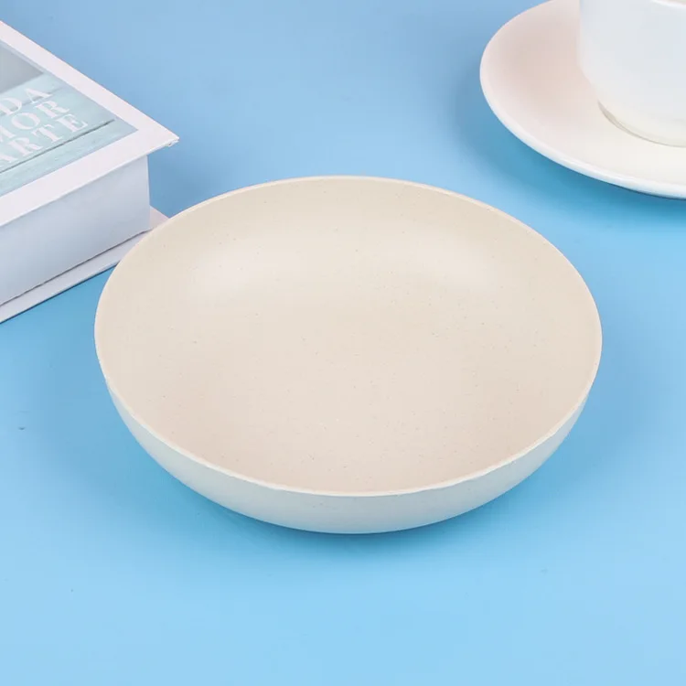 Wheat Straw Deepening Dish Fruit Snack Noodles Food Plastic Dish 14.5cm dessert wheat straw plate set