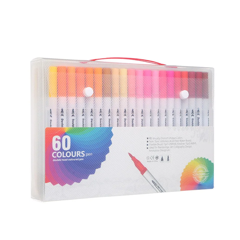Double-ended Fine Liner & Brush Tip Dual Tip Brush Pen Markers Watercolor Pen for Drawing and Writing