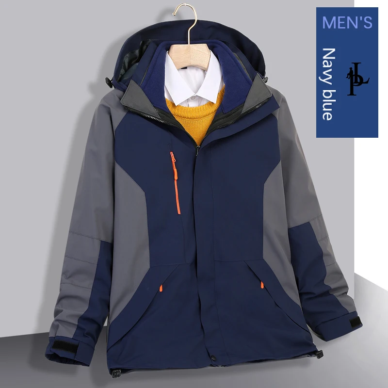 Fashion Style Waterproof Thickened Liner 3 In 1 Custom Logo Snow Clothes Outdoor Working Jacket Warm Winter Ski Suit For Men