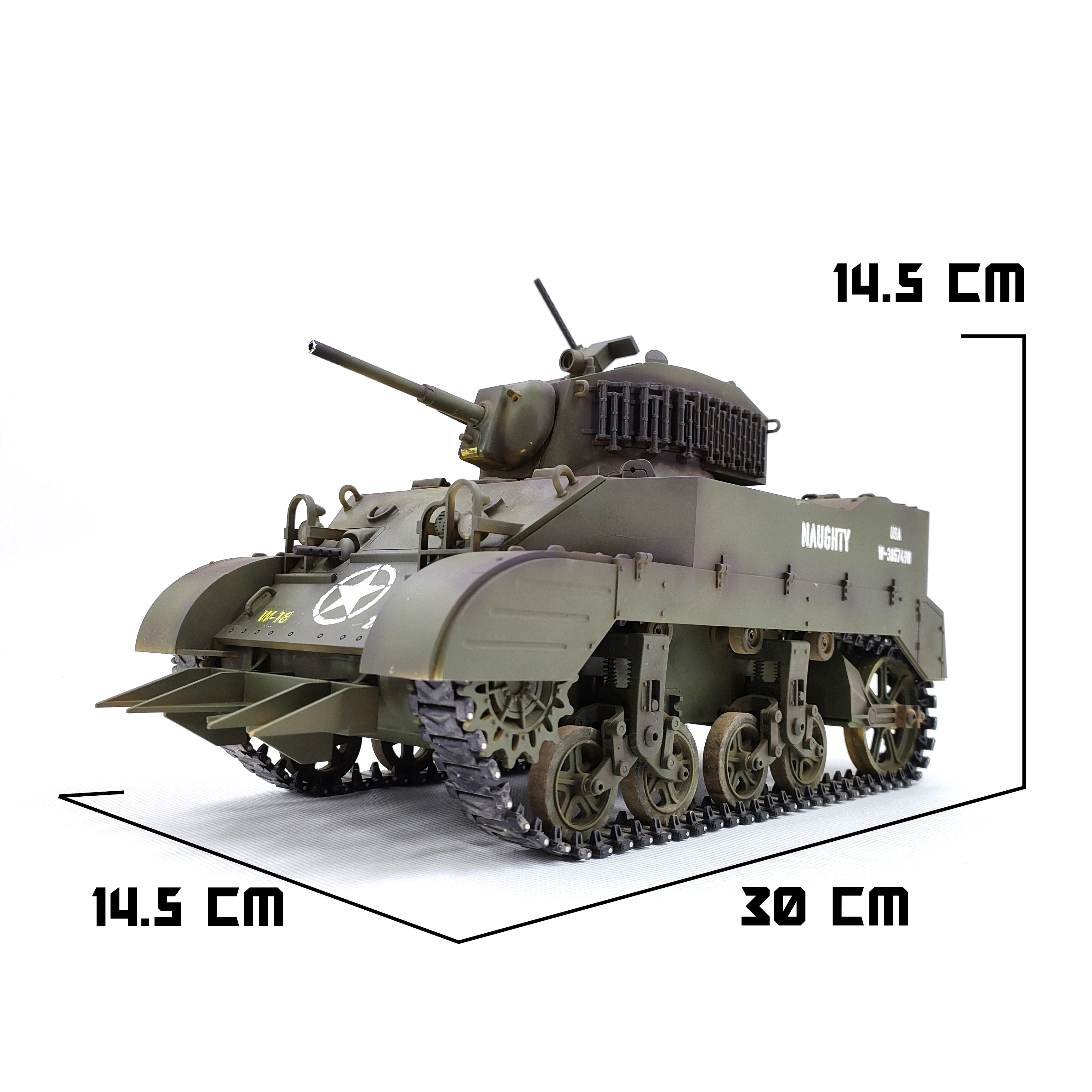 New Model Coolbank G2080 RC Tank 1/16 Scale U.S. M5A1 Stuart Light Tank 2.4G Remote Control Simutate Voice and Light RC Tanks