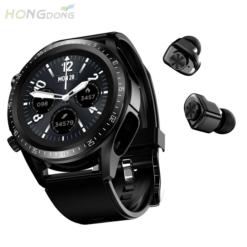New Products  jm03 Round Screen Smartwatch Electronics Double Used 2 In 1 Smart Watch With Wireless Earbuds