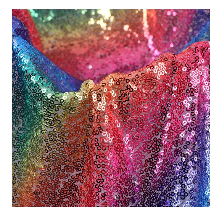 3mm rainbow sequin fabric
