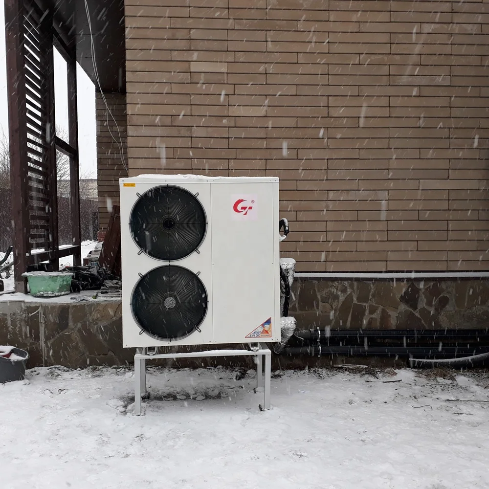 Monobloc EVI DC inverter heat pump for winter heating, summer air conditioning and domestic hot water