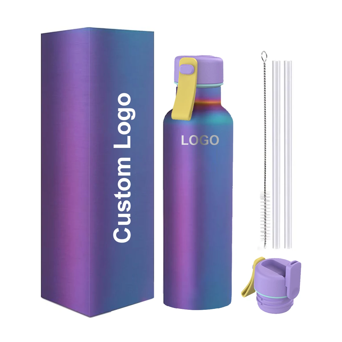 Coolest Sports Water Bottle with Narrow Straw Lid Leak Proof Vacuum Insulated Stainless Steel Water Bottles for Kids Women