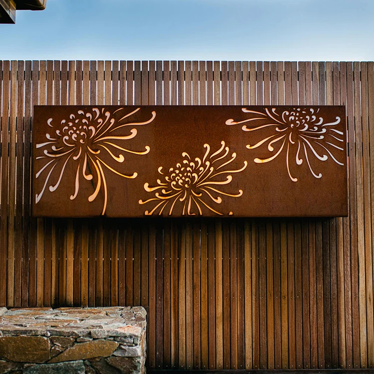 Customized Decorative Privacy Art Metal Screens Corten Steel Garden Screen