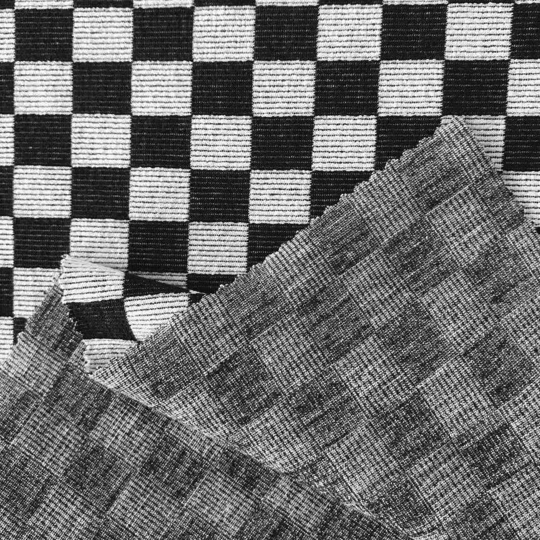Cheap Knitted Yarn Dyed Jacquard NTR Spandex Polyester Rayon Stretch Plaid Check Roma Fabric For Clothing