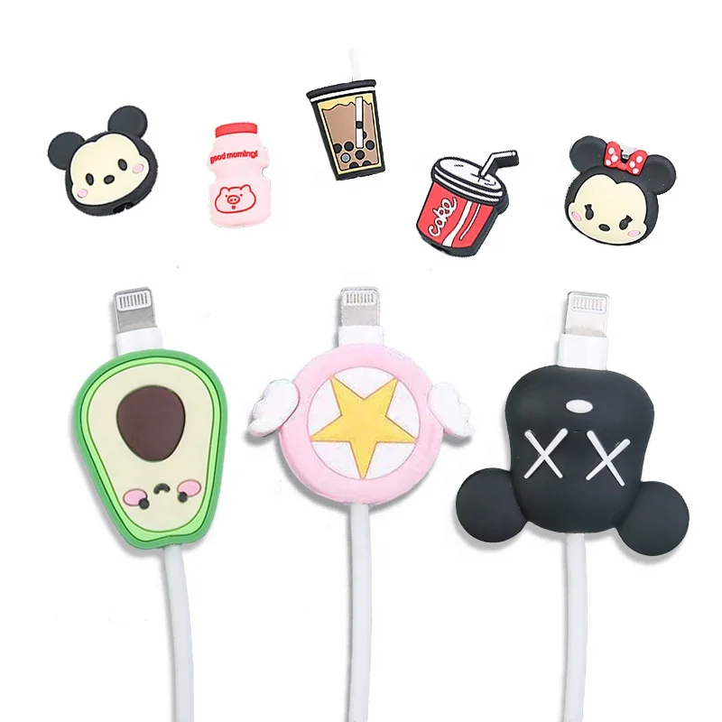 Wholesale Cartoon Line Protective Sleeve Cover USB Data Cable Protector for iPhone