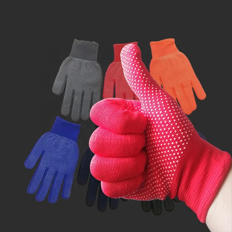 Anti Slip Gloves Nylon Beaded No Static Breathable Wear-resistant Dustproof Building Construction Home Garden Car  Safety Gloves