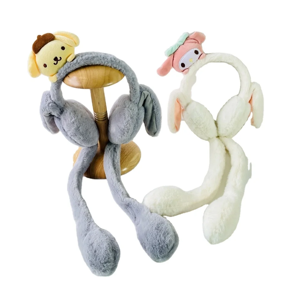 Hot sale Cinnamoroll Pop Up Dancing Earmuff My Melody  winter warm earmuffs Melody anti-freeze folding plush earmuffs