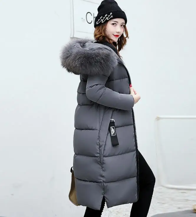 
Winter Women Jacket Long Down Jacket Padded Coat Ladies Slim Hooded Parka 