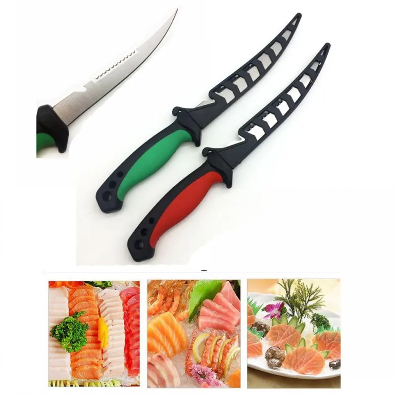 
New Stainless Steel Fish fillet Knife Tools for fishing Soft PP+TPR Handle Knife Fishing 