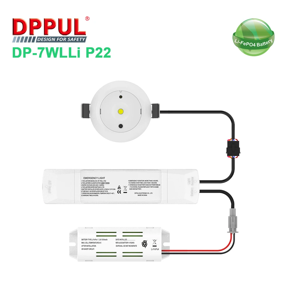 LED downlight Autotest Separate Emergency driver Rechargeable Emergency downlights
