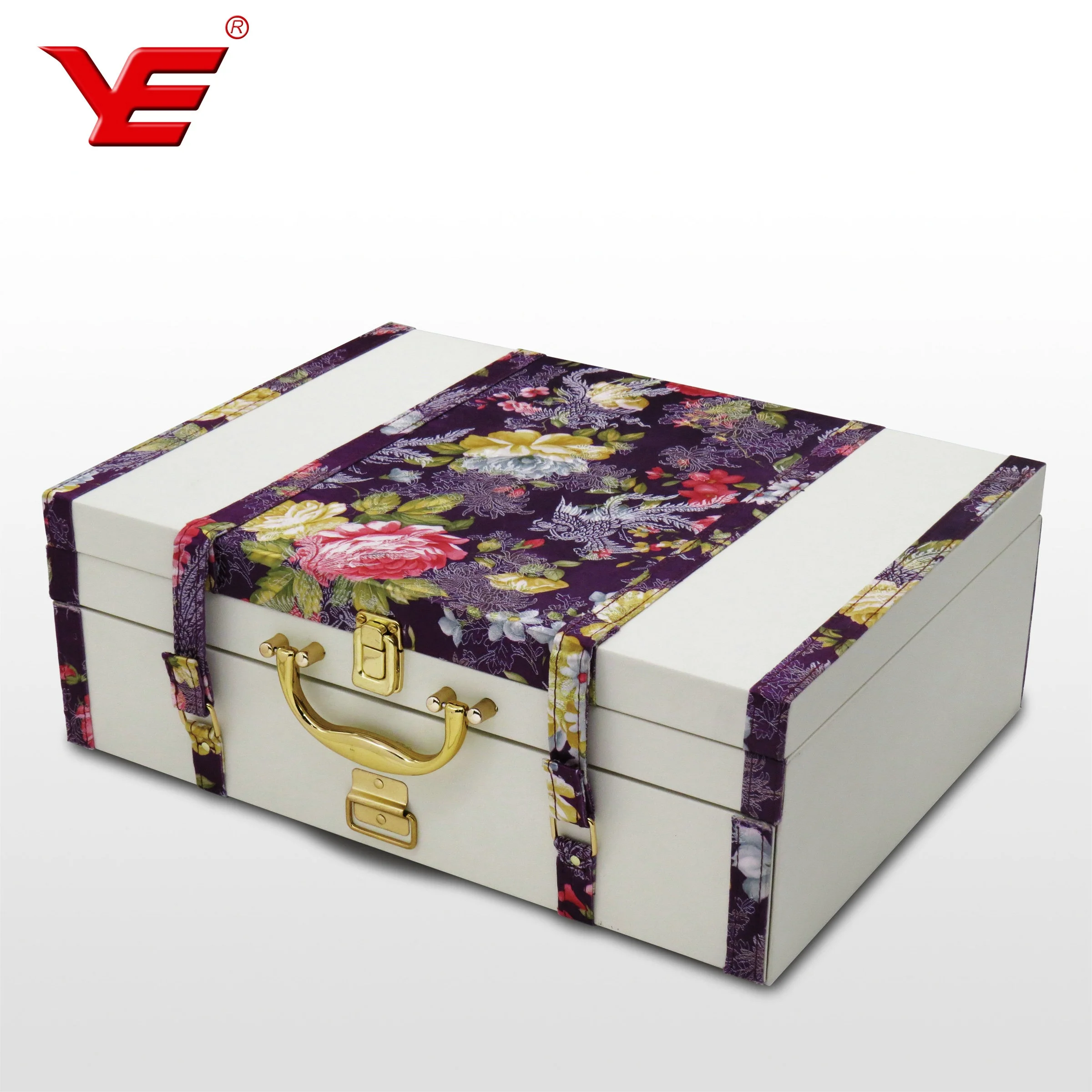 
86pcs stainless steel gold flatware set in suitcase 