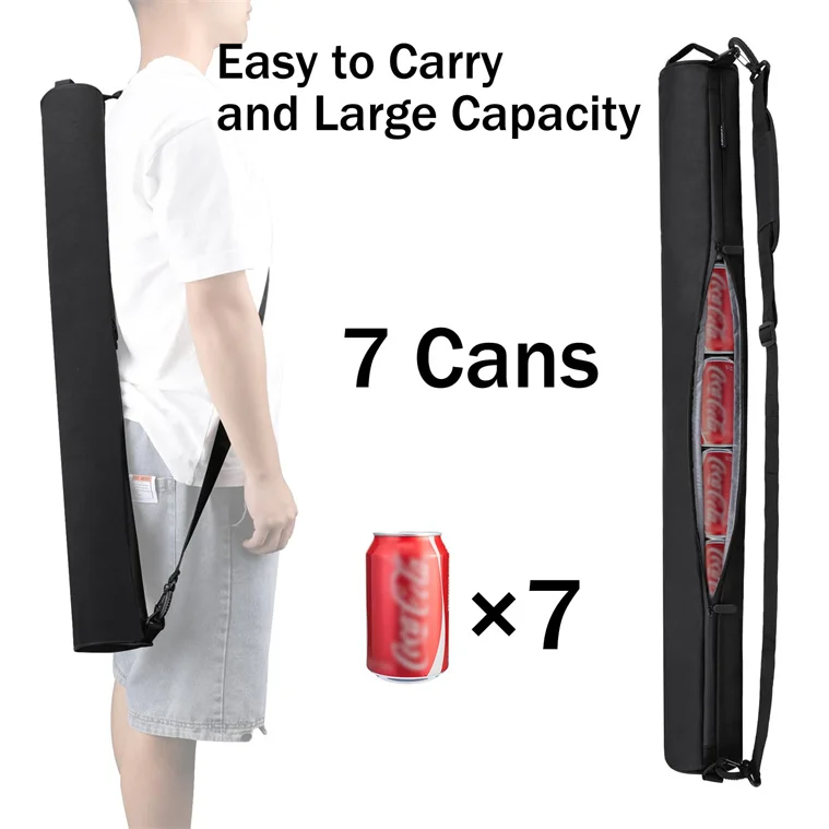 Custom Lightweight Foldable Camping Hiking Picnic Travel Insulated Neoprene Golf Sleeves Beer Can Cooler Bag With Shoulder