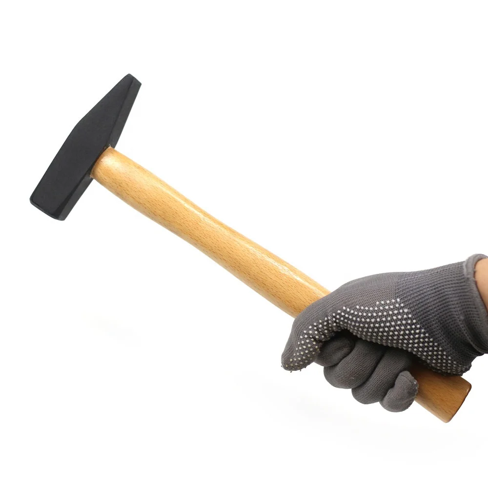 German type machinist hammer with unbleached wood handle