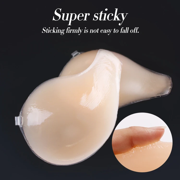 strapless bra for big boobs spoon shape push up breast traceless gather reusable silicone bra