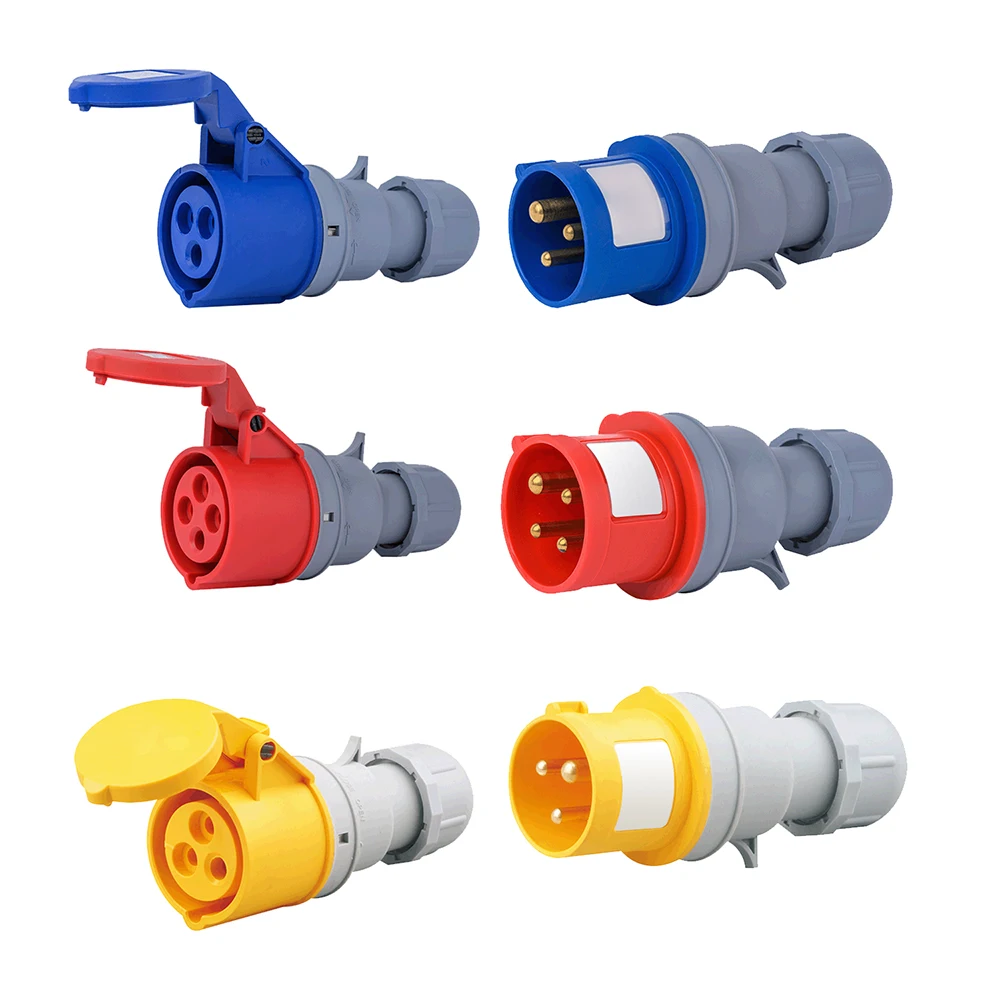 Industrial Watertight Connector 16A 32A 63A Power Supply Airline Plugs Exposed And Concealed Sockets 3 4 5Pins Plug