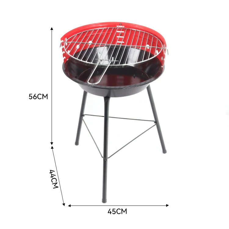 14 Inch Charcoal Barbeque Tripod Simple Round Barbecue Grill Bbq Grill With Adjustable Cooking Height