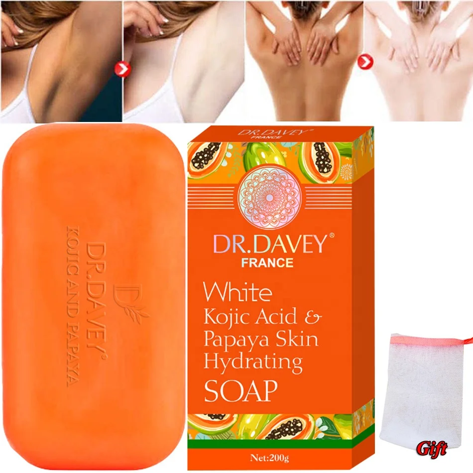 200g Kojic Acid & Papaya Handmade Soap Vegan Natural Skin Whitening Beauty Organic Lightening For Dark Skin Facial And Body Care