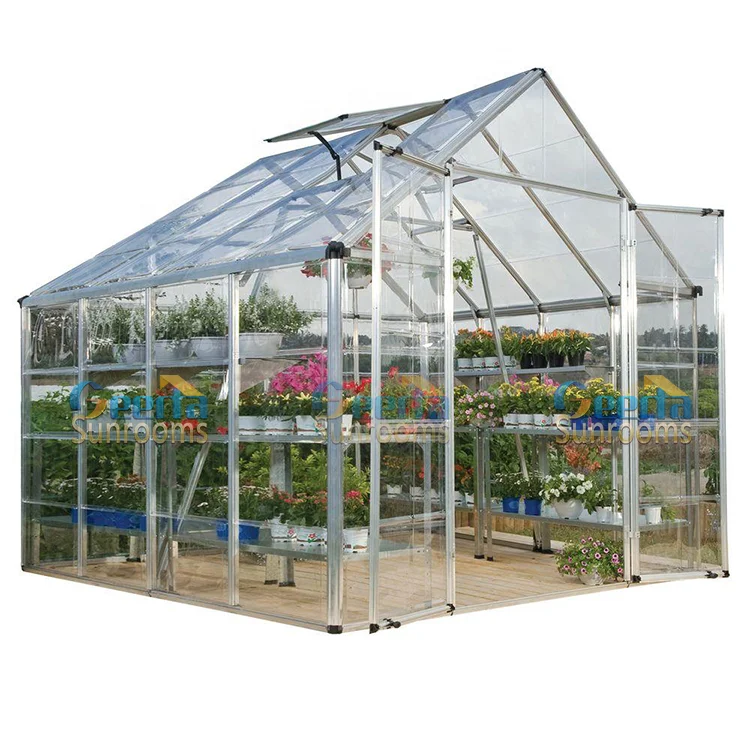 Outdoor greenhouse with polycarbonate for plant protection covers safety pc board green house kit on sale