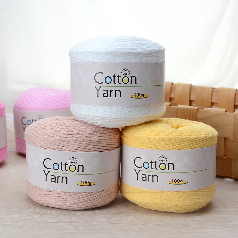 environmentally friendly dye hand knitting combed yarn crochet 16 ply 100% cotton yarn for baby