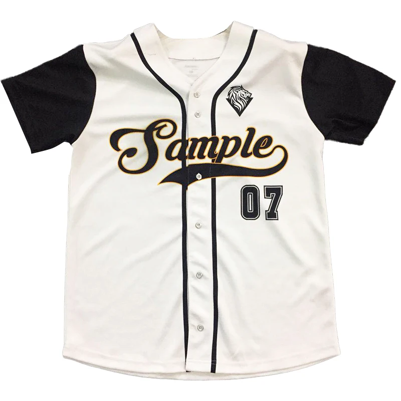 Custom Sublimation Softball Jersey White And Black 100 Cotton Mesh Baseball Jersey Shirts